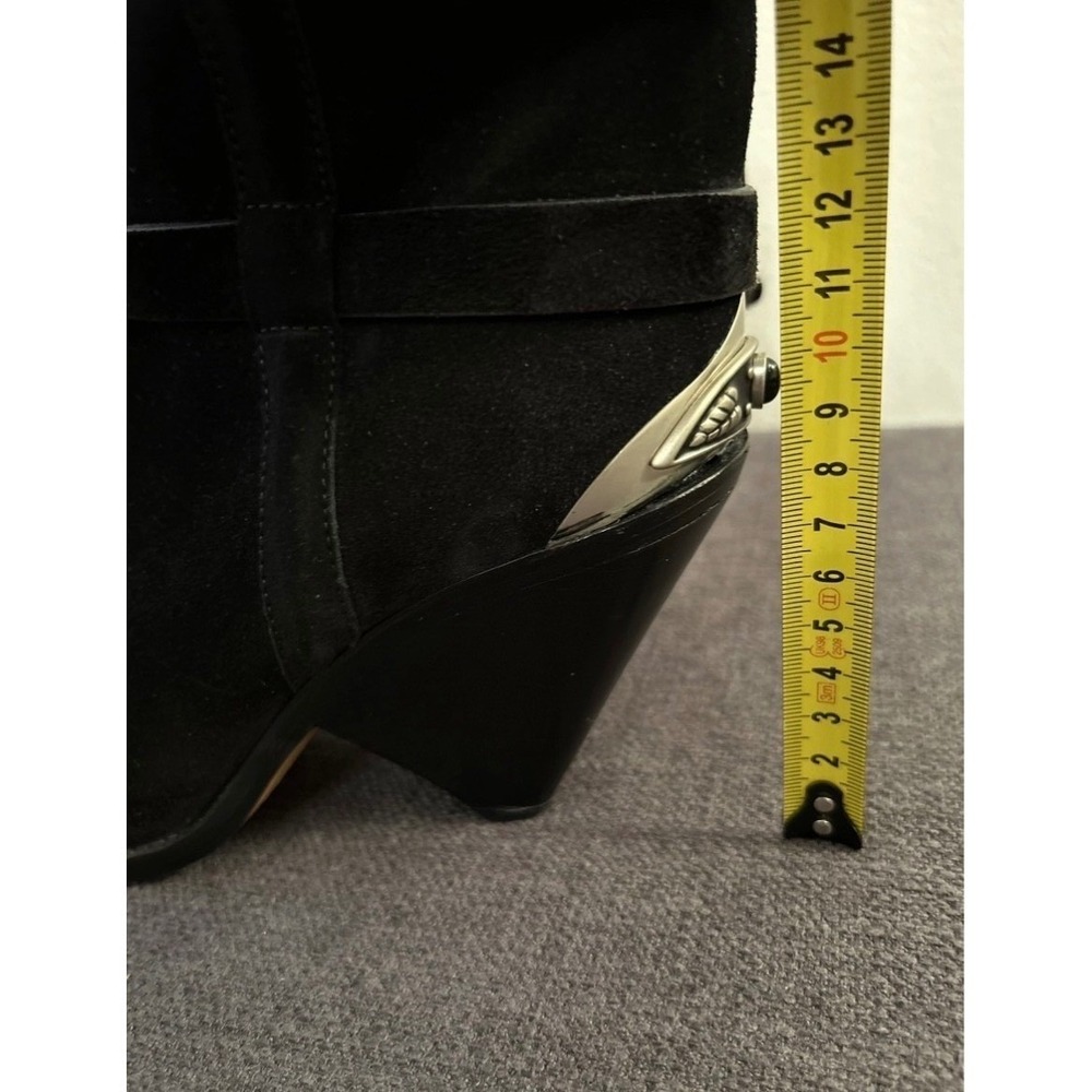 Isabel Marant Lamsy Black Suede Cap Toe Cone Boots Size 40 fits 39 9 fits 8.5 US - Picture 15 of 16